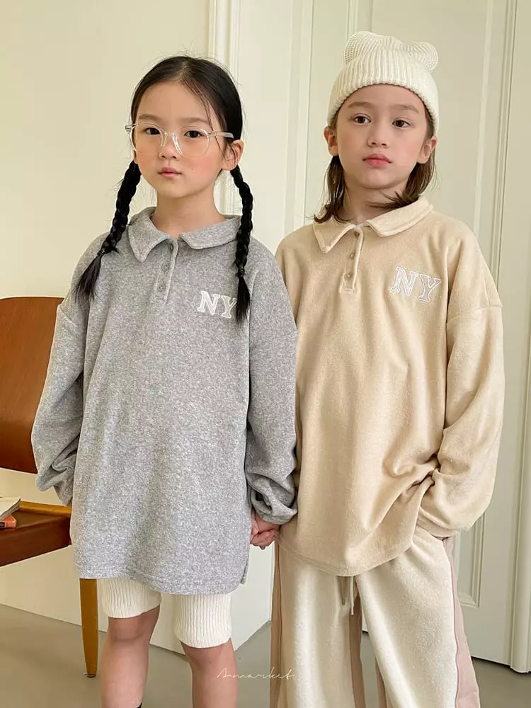a-Market - Korean Children Fashion - #childofig - Terry Collar Tee - 4