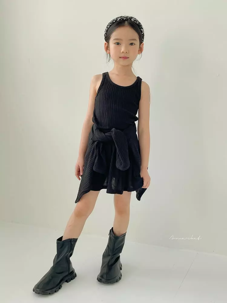 a-Market - Korean Children Fashion - #littlefashionista - Rib Sleeveless Tee - 2