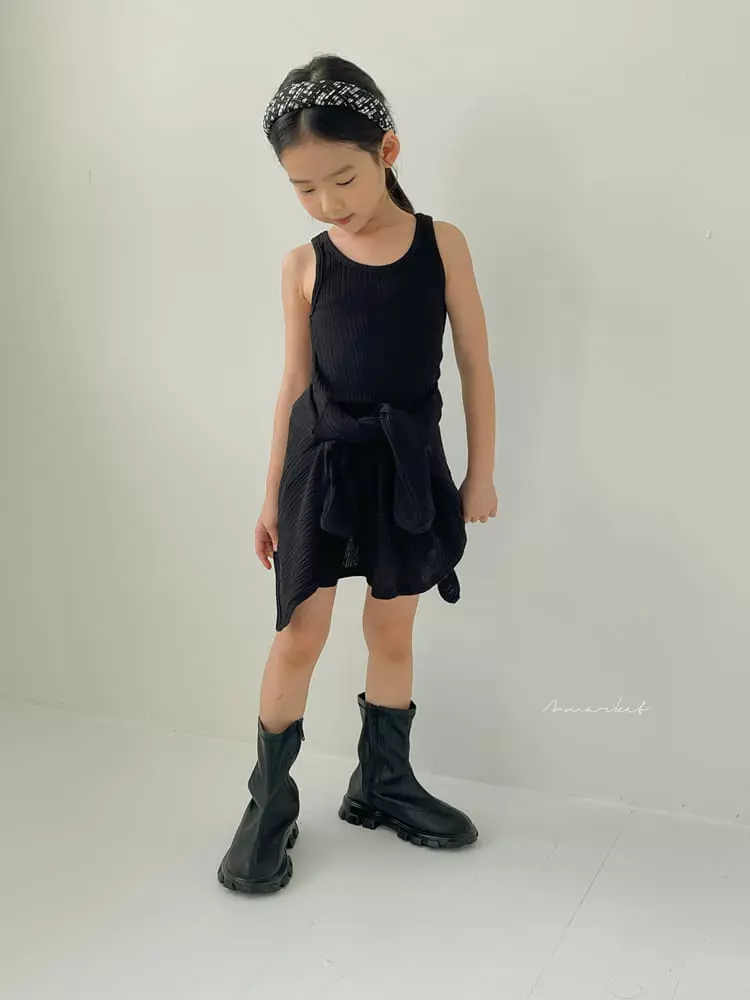 a-Market - Korean Children Fashion - #todddlerfashion - Rib Sleeveless Tee - 6