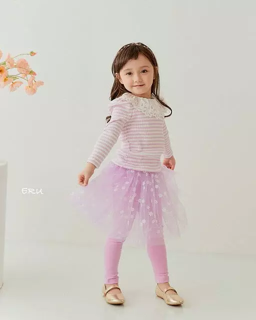 e.ru - Korean Children Fashion - #stylishchildhood - Flower Skirt Leggings - 4
