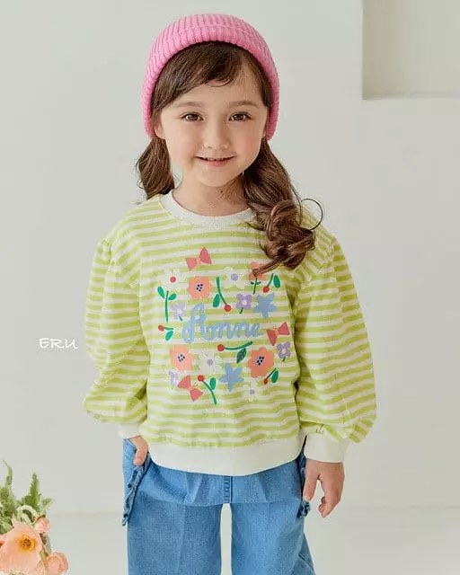 e.ru - Korean Children Fashion - #designkidswear - Stripes Flower Tee