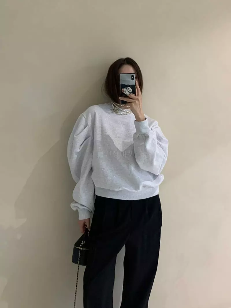 140 Avenue - Korean Women Fashion - #womensfashion - Puff Wrinkle Sweatshirt - 4