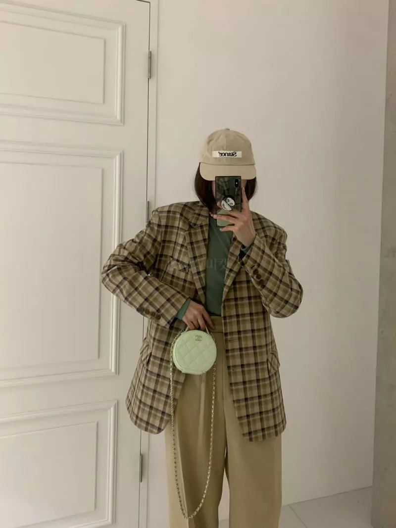 140 Avenue - Korean Women Fashion - #womensfashion - Check Jacket