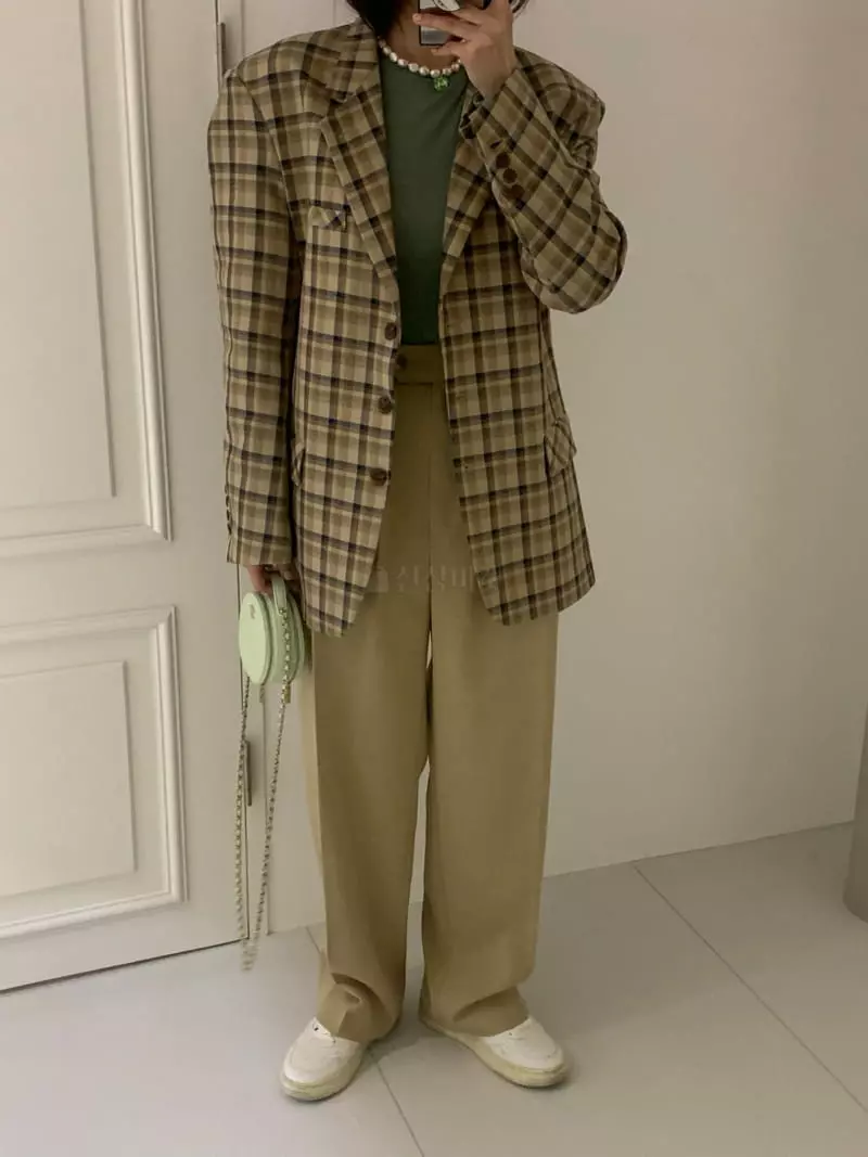 140 Avenue - Korean Women Fashion - #womensfashion - Check Jacket - 3