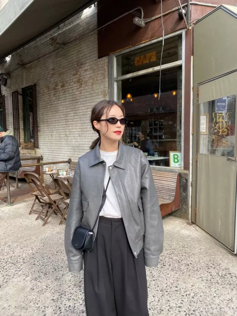 3.Another - Korean Women Fashion - #vintagekidsstyle - Leather Pocket Jacket - 2