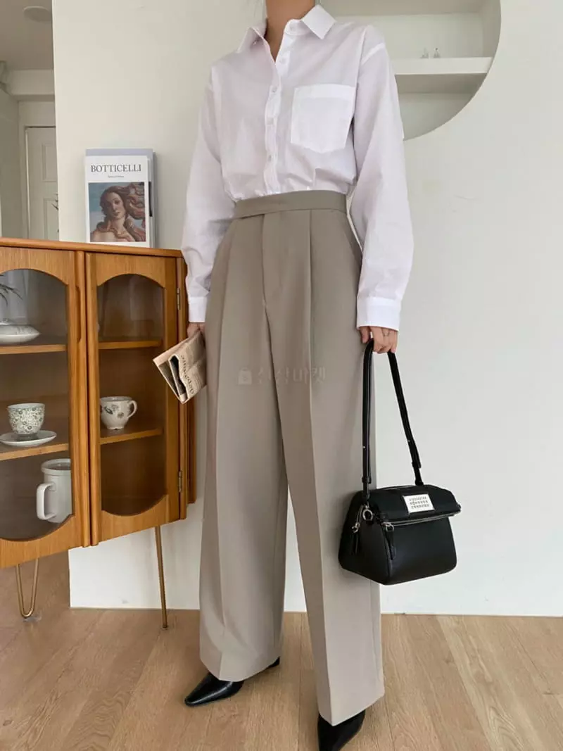 3.Another - Korean Women Fashion - #momslook - One Pleats Pants - 4