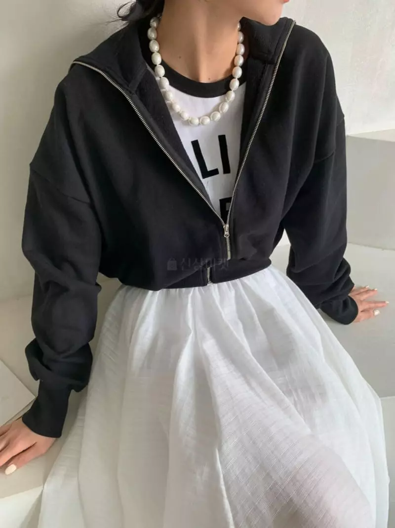 3Rooms - Korean Women Fashion - #momslook - Zip-up Sweatshirt - 3