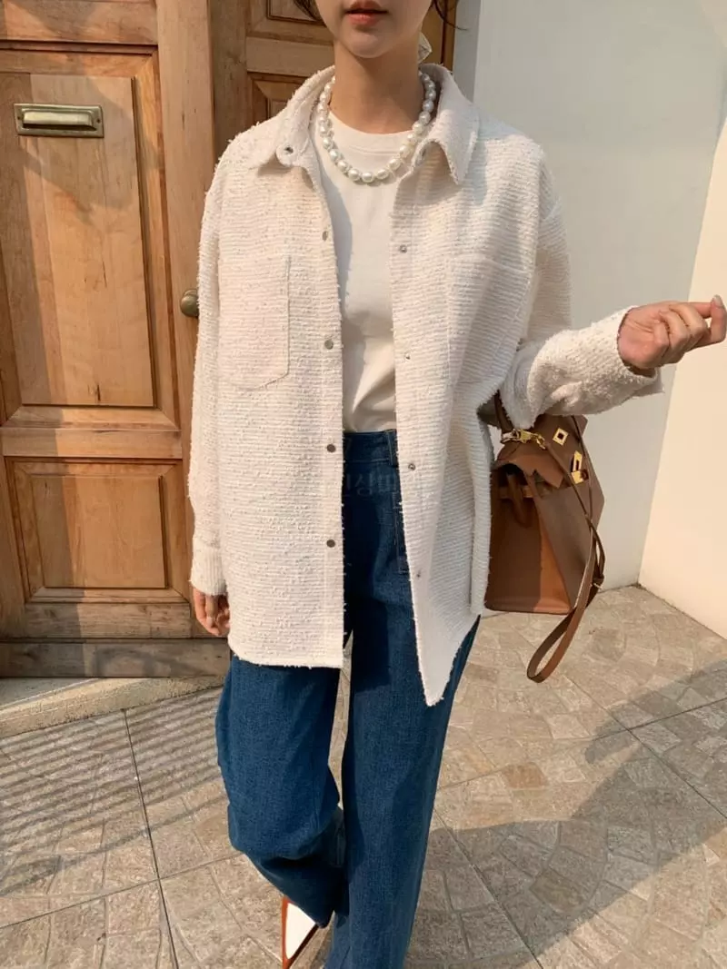 3Rooms - Korean Women Fashion - #pursuepretty - Tweed Shirt - 4