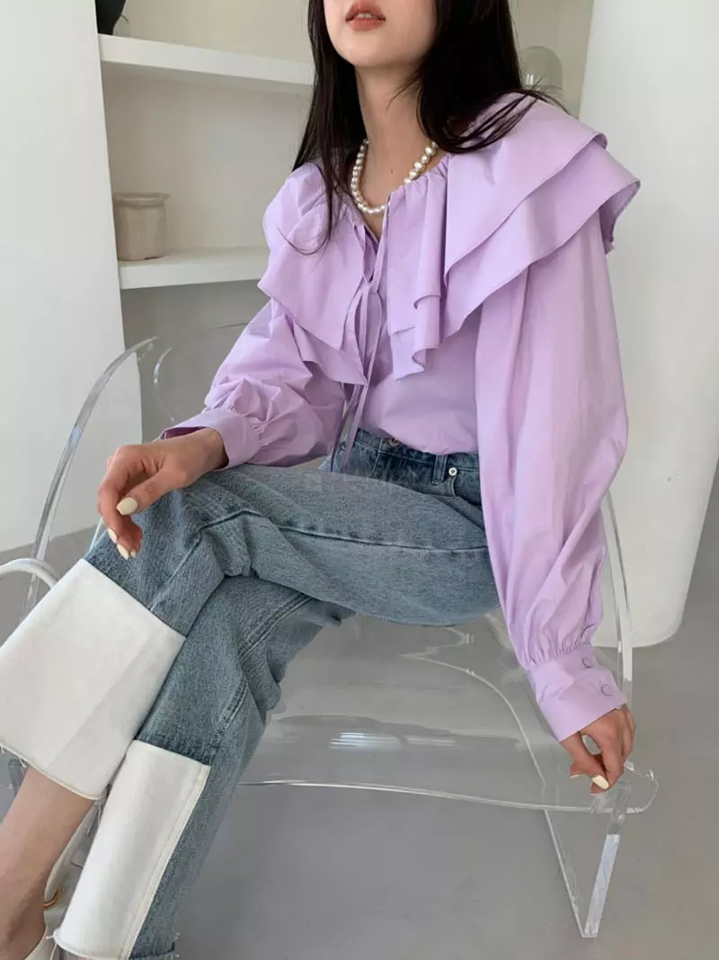3Rooms - Korean Women Fashion - #romanticstyle - Double Frill Blouse