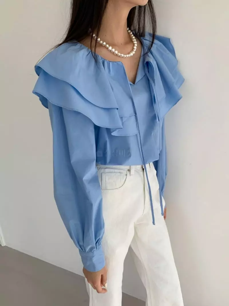 3Rooms - Korean Women Fashion - #shopsmall - Double Frill Blouse - 2