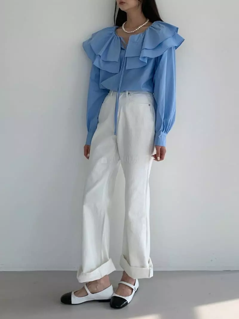 3Rooms - Korean Women Fashion - #thatsdarling - Double Frill Blouse - 3