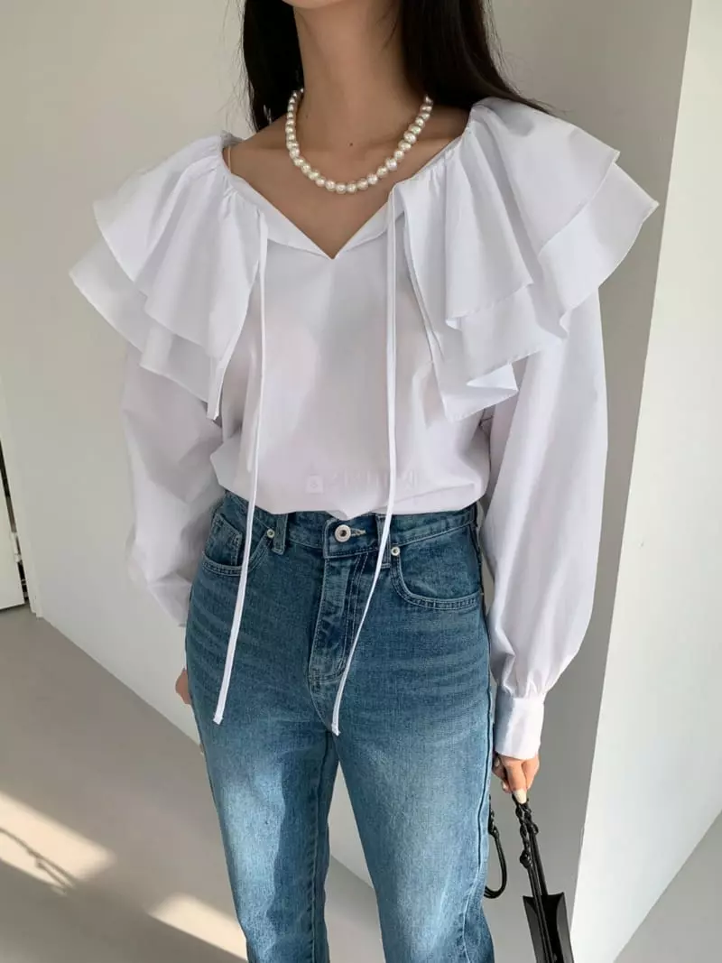 3Rooms - Korean Women Fashion - #thatsdarling - Double Frill Blouse - 4