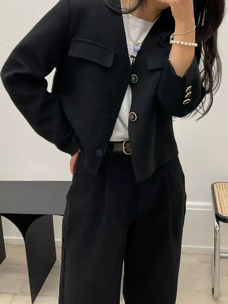 A Point - Korean Women Fashion - #momslook - Tweed Jacket - 3