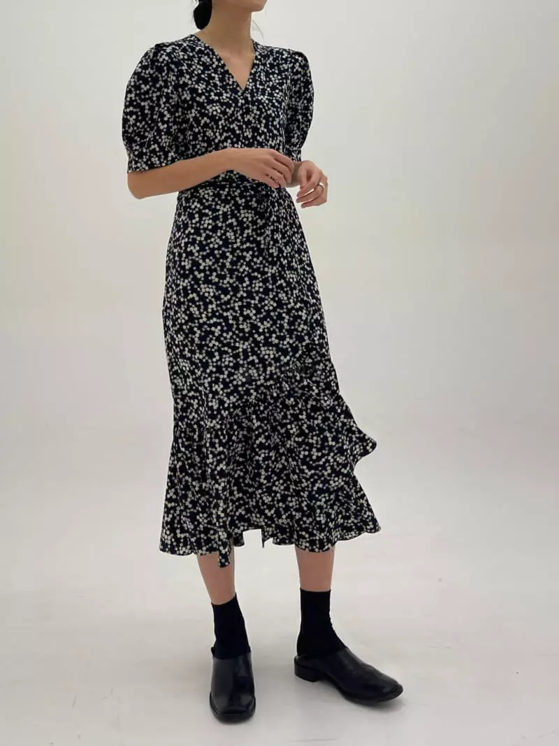 A Point - Korean Women Fashion - #momslook - Fine Flower One-piece