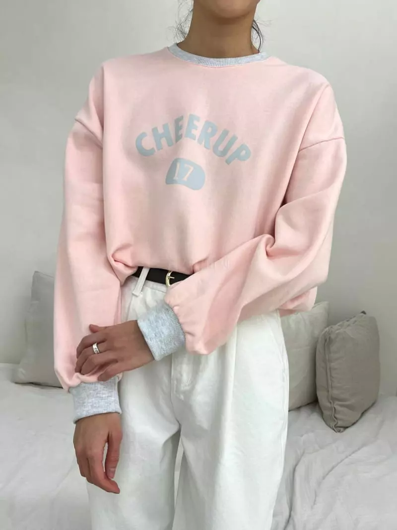 A Point - Korean Women Fashion - #pursuepretty - Cheer Up Sweatshirt - 4