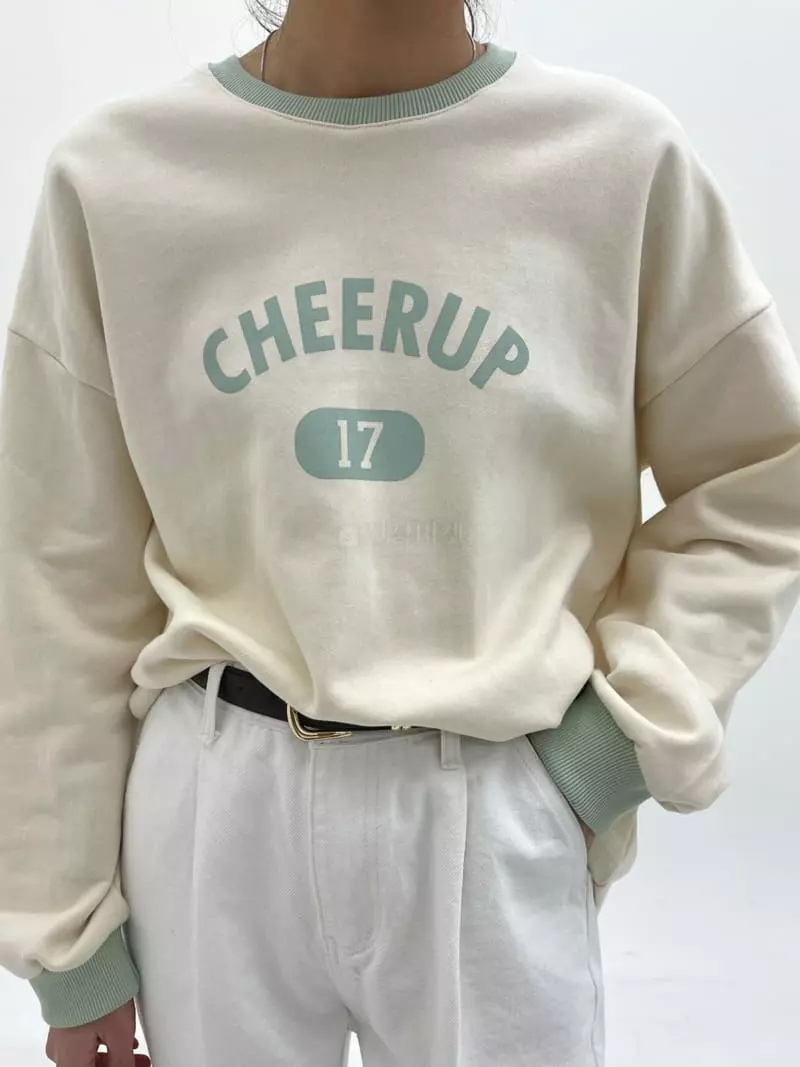 A Point - Korean Women Fashion - #vintagekidsstyle - Cheer Up Sweatshirt - 2