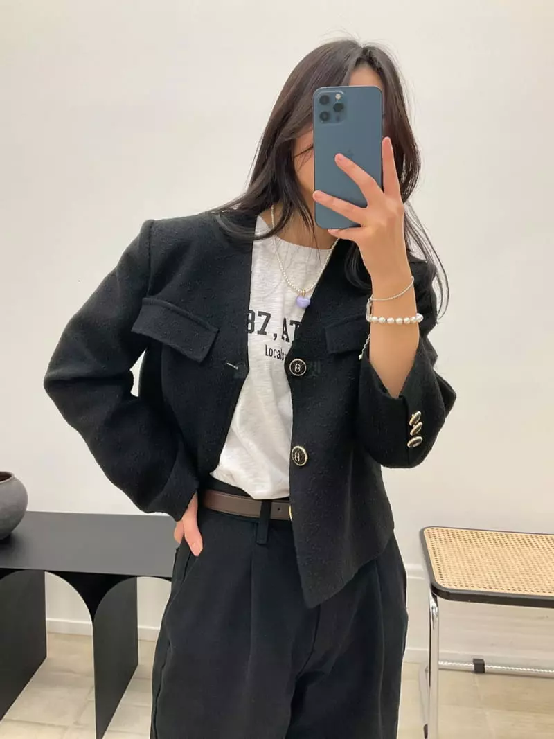 A Point - Korean Women Fashion - #momslook - Tweed Jacket - 4