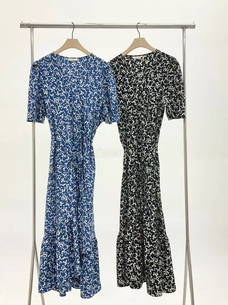 A Point - Korean Women Fashion - #momslook - Fine Flower One-piece - 4