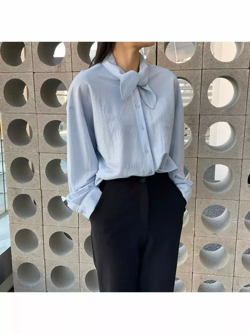 A Point - Korean Women Fashion - #womensfashion - Ribbon Blouse - 3