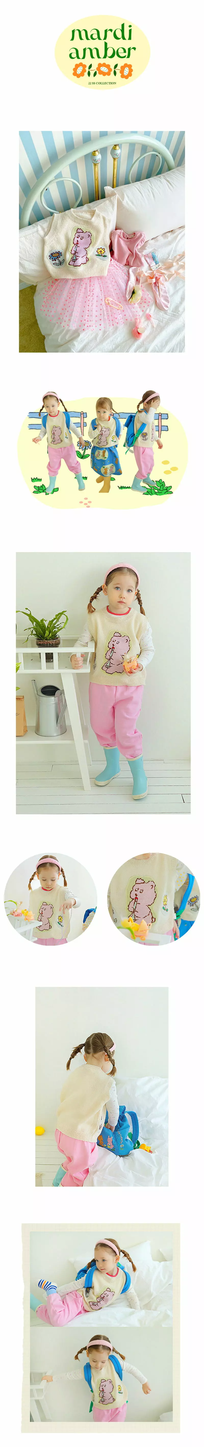 AMBER - Korean Children Fashion Brand - #designkidswear - Rodi Knit Vest - 2
