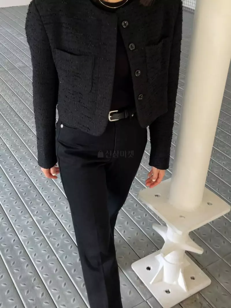 Acme - Korean Women Fashion - #momslook - Crop Tweed Jacket