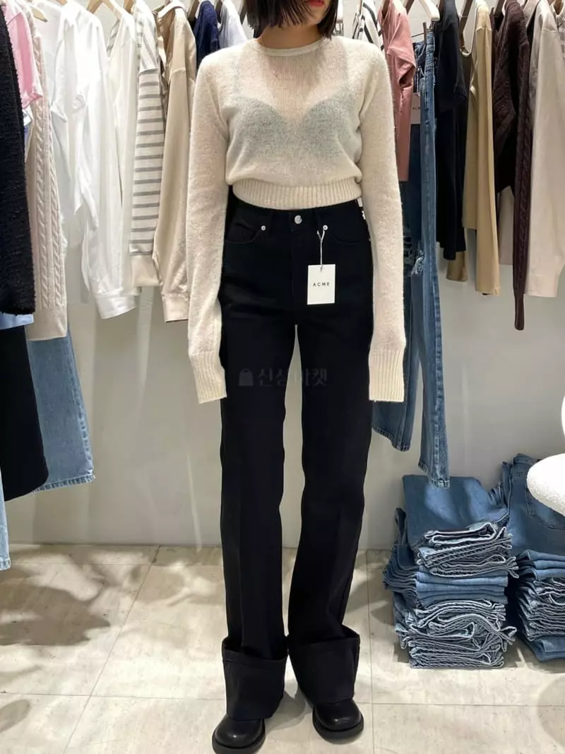 Acme - Korean Women Fashion - #womensfashion - Black Roll Up Pants - 4