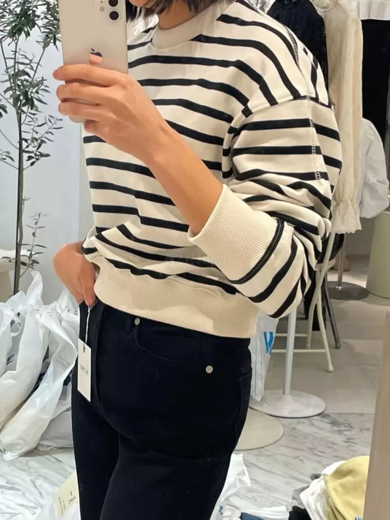 Acme - Korean Women Fashion - #momslook - Stripe Sweatshirt