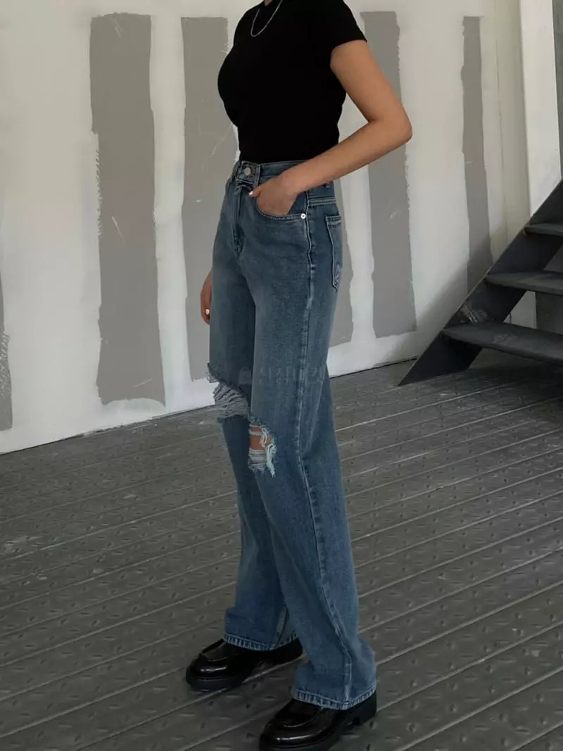 Acme - Korean Women Fashion - #womensfashion - Vintage Brush Jeans - 3