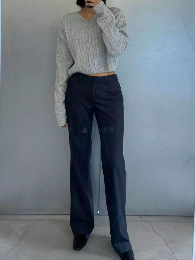 Acme - Korean Women Fashion - #womensfashion - Crop Cable Knit Tee