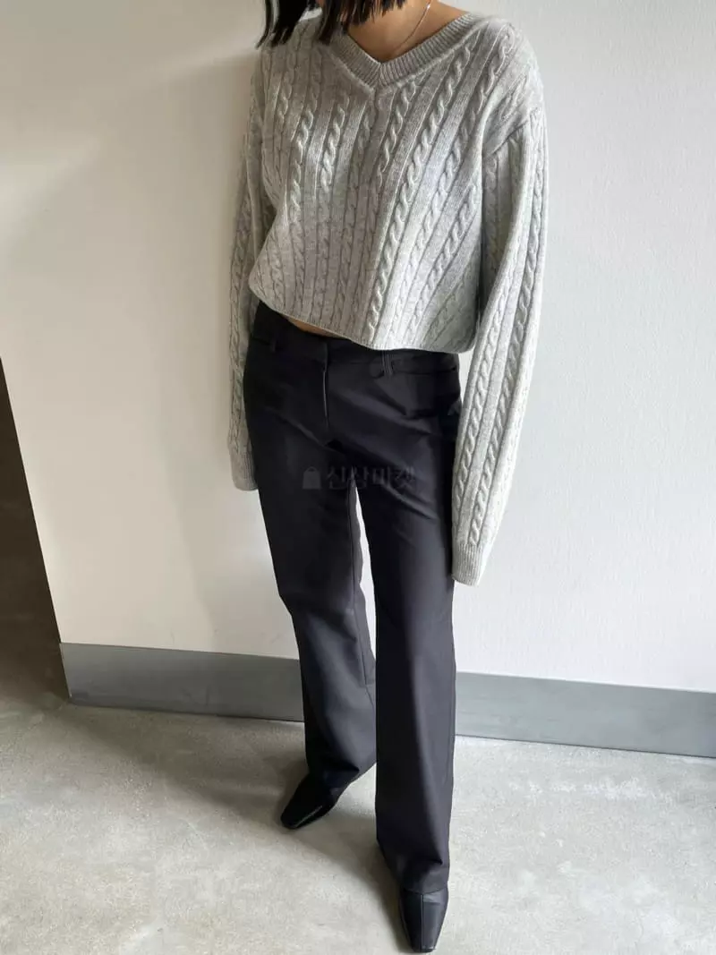 Acme - Korean Women Fashion - #womensfashion - Crop Cable Knit Tee - 3