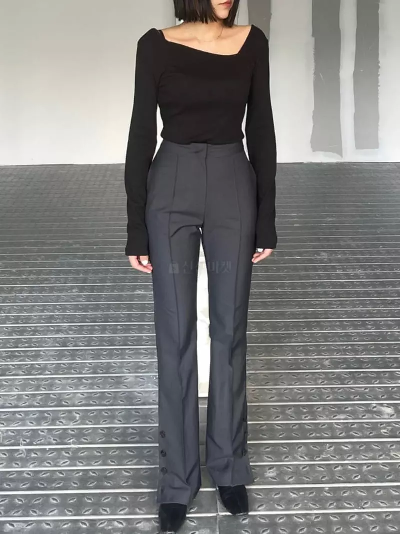 Acme - Korean Women Fashion - #womensfashion - Button Pants - 2