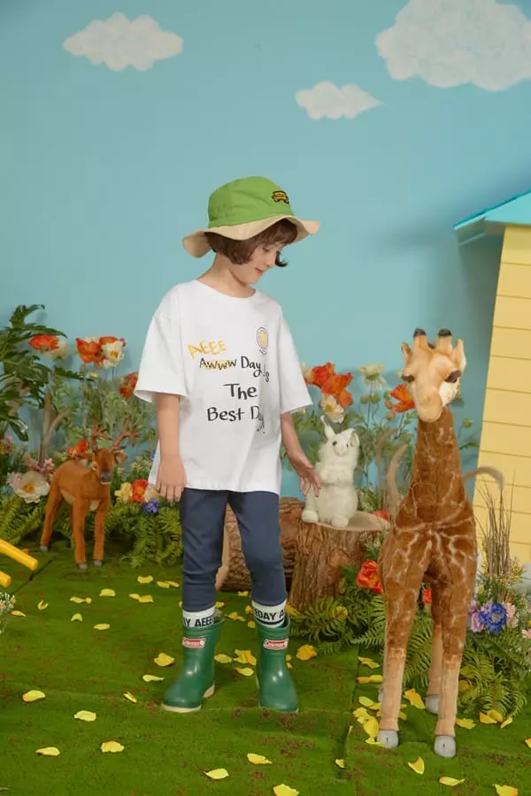 Aeeeday - Korean Children Fashion - #kidsshorts - Smile Lettering Tee - 4