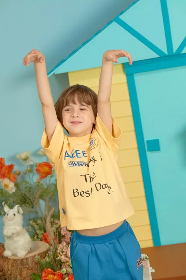 Aeeeday - Korean Children Fashion - #kidzfashiontrend - Smile Lettering Tee - 5