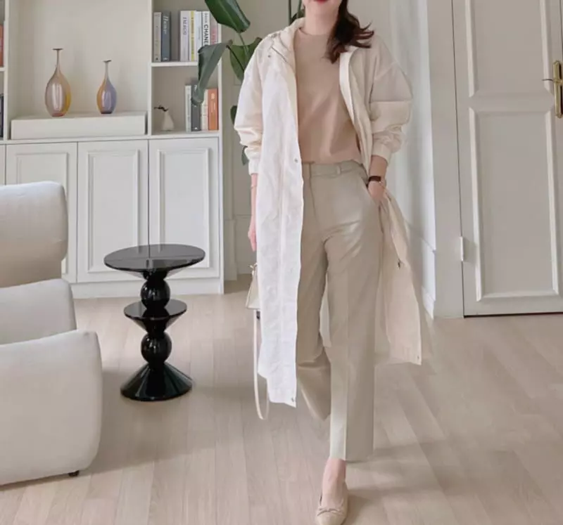Afterglow - Korean Women Fashion - #momslook - Hoody Long Trench Coat - 11