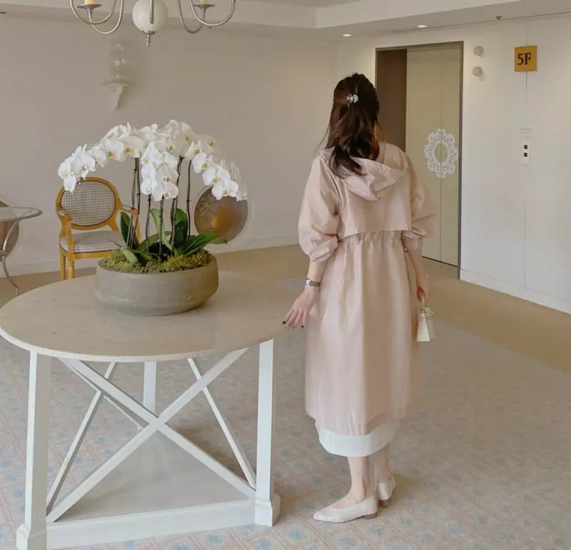 Afterglow - Korean Women Fashion - #momslook - Hoody Long Trench Coat - 3