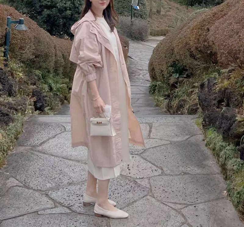 Afterglow - Korean Women Fashion - #momslook - Hoody Long Trench Coat - 7
