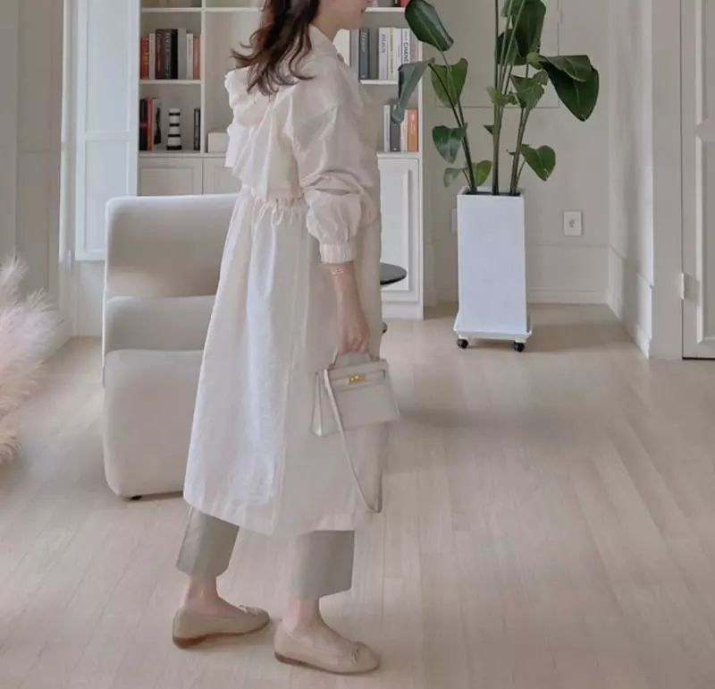 Afterglow - Korean Women Fashion - #momslook - Hoody Long Trench Coat - 9