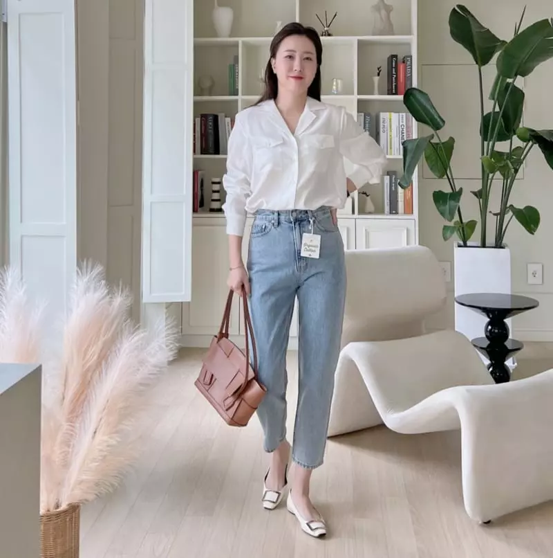 Afterglow - Korean Women Fashion - #momslook - 414 Organic Con Jeans - 10