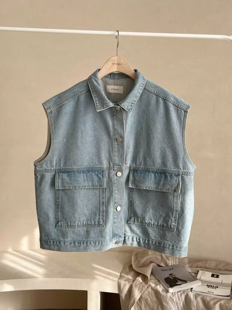 Afterglow - Korean Women Fashion - #momslook - 415 Denim Vest - 8