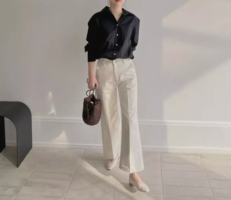Afterglow - Korean Women Fashion - #momslook - 413 Cotton Wide Pants - 5