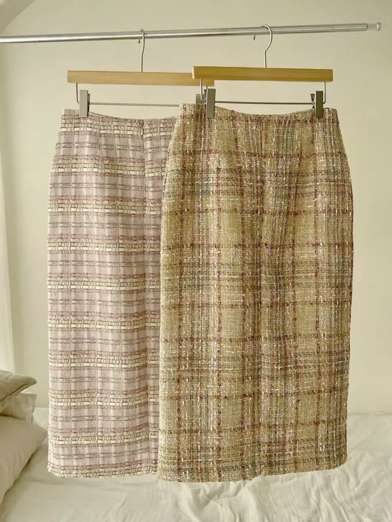 Afterglow - Korean Women Fashion - #vintageinspired - Shine Tweed Skirt - 7