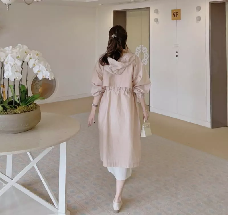 Afterglow - Korean Women Fashion - #momslook - Hoody Long Trench Coat - 4