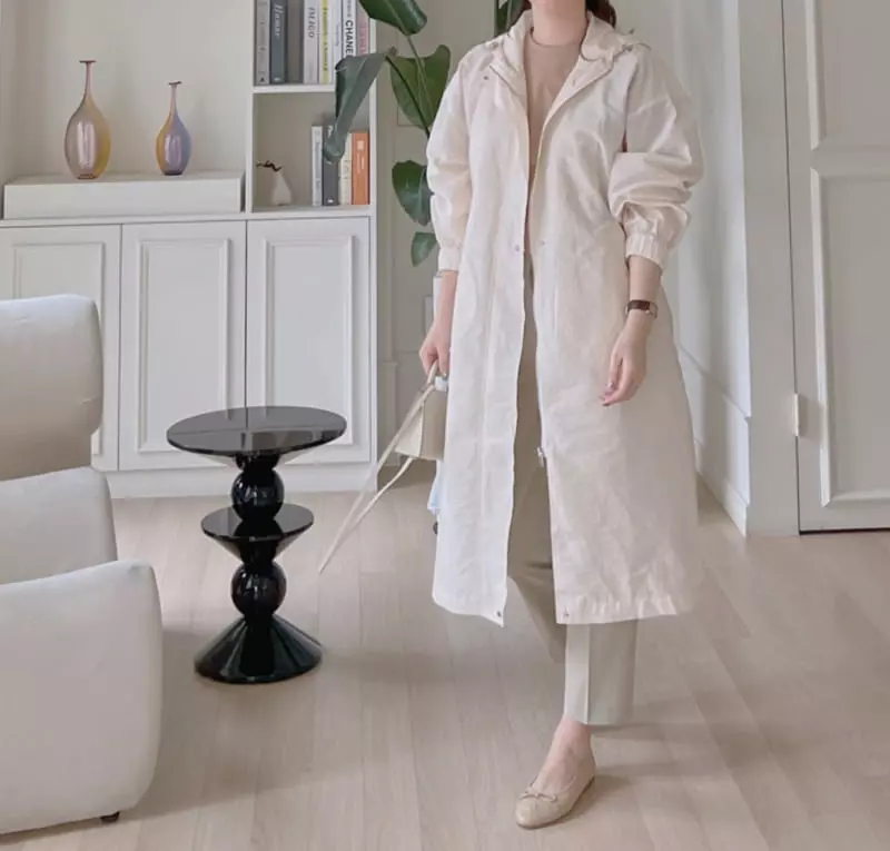 Afterglow - Korean Women Fashion - #womensfashion - Hoody Long Trench Coat - 8