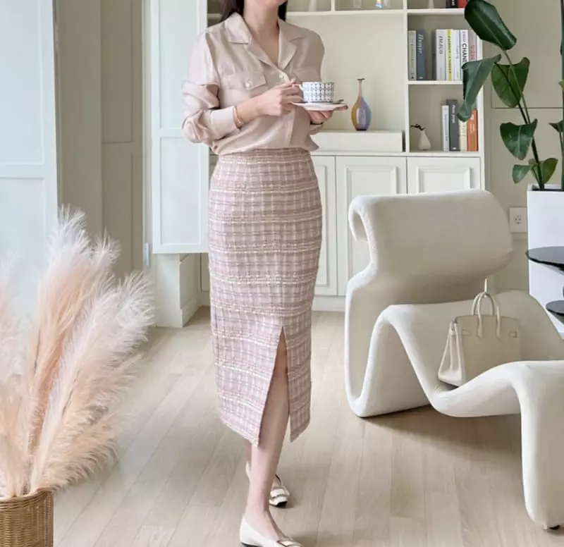 Afterglow - Korean Women Fashion - #womensfashion - Shine Tweed Skirt - 2