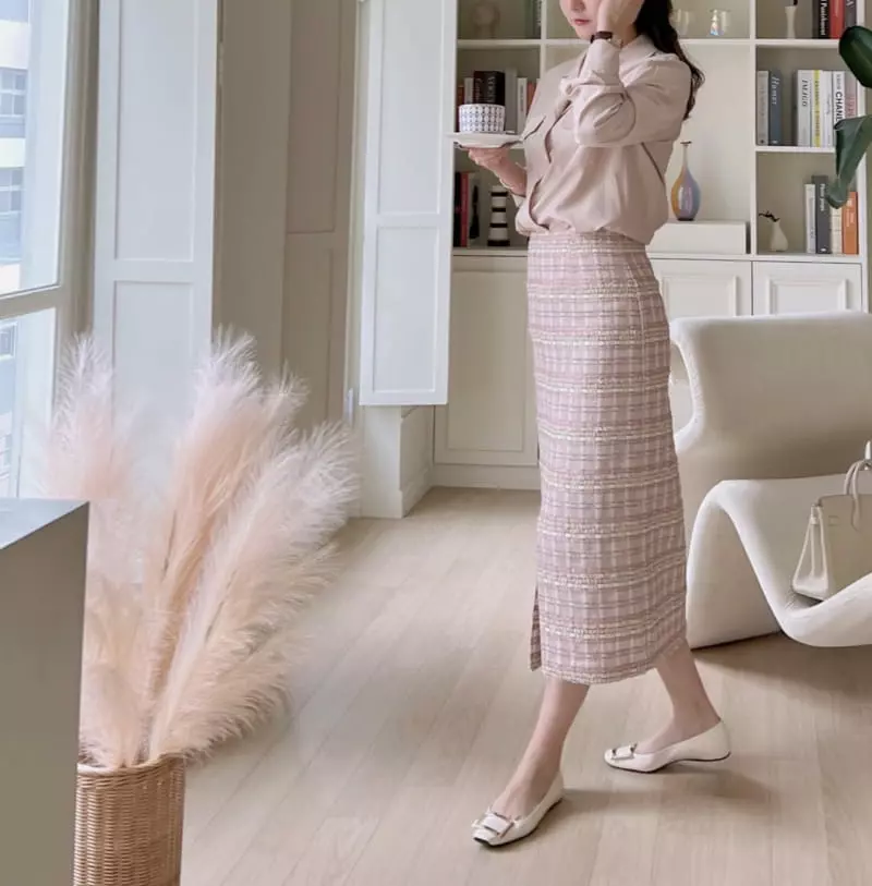Afterglow - Korean Women Fashion - #womensfashion - Shine Tweed Skirt - 6