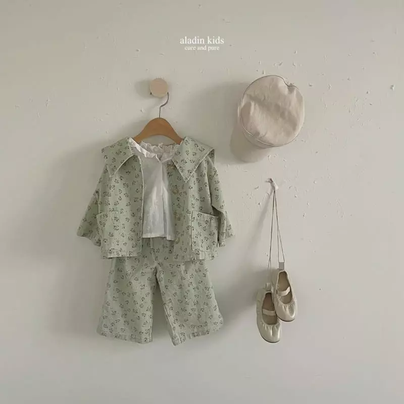 Aladin - Korean Children Fashion - #childrensboutique - Flower Wide Pants - 8