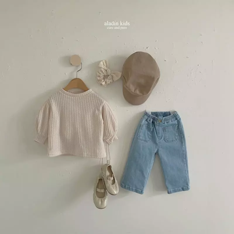 Aladin - Korean Children Fashion - #toddlerclothing - Puff Knit Tee - 4