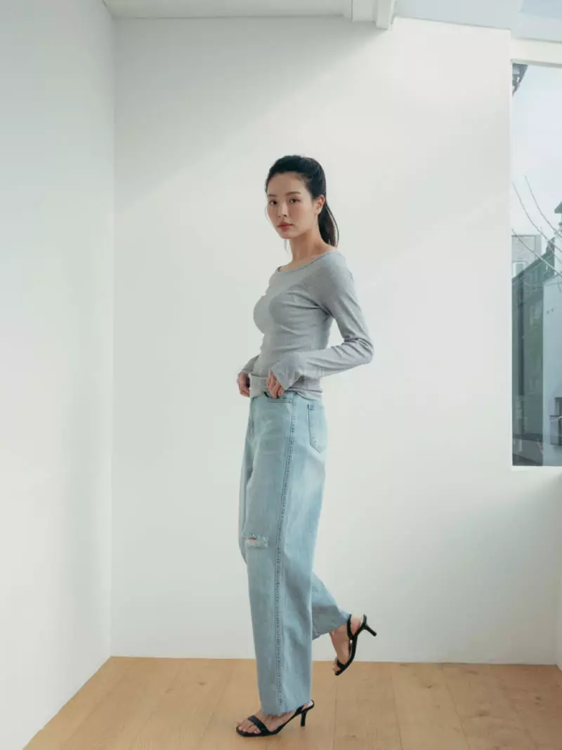 Almond Pepe - Korean Women Fashion - #momslook - 22 Damage Pants - 2