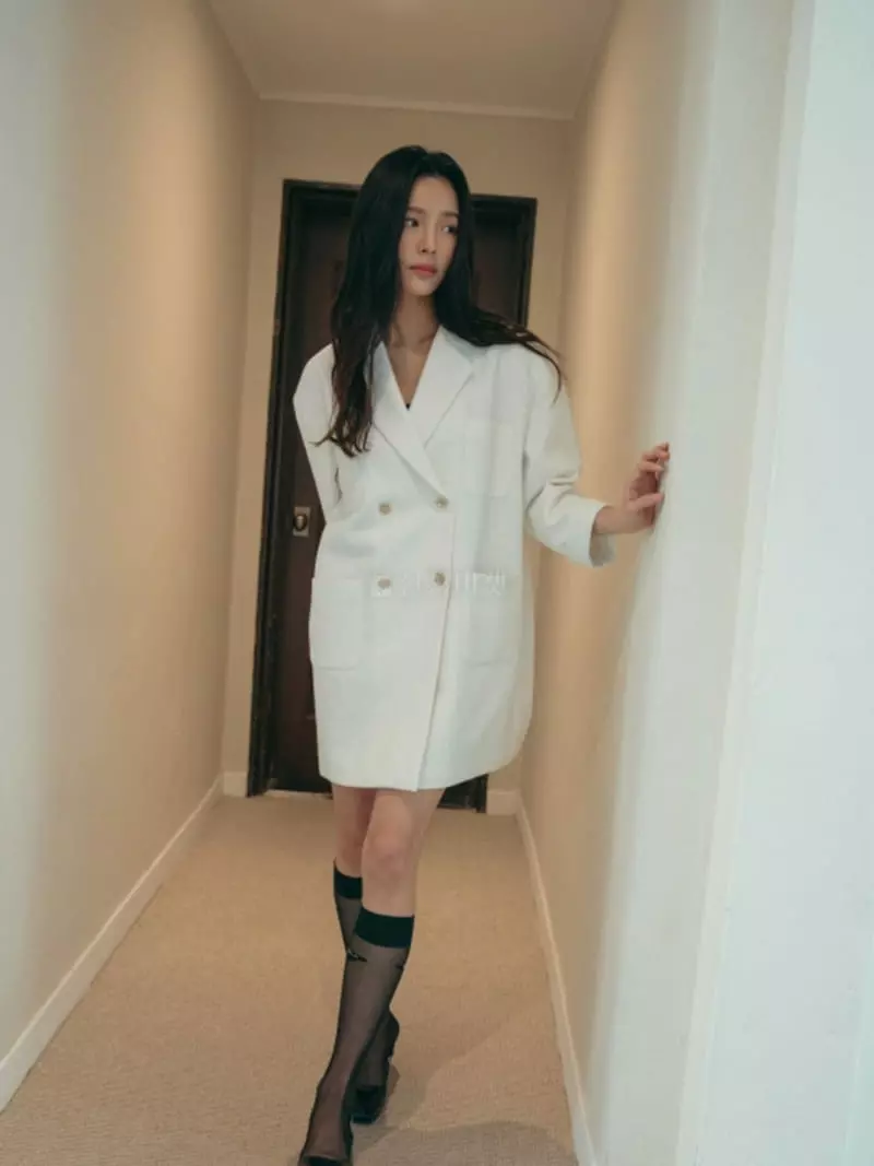 Almond Pepe - Korean Women Fashion - #momslook - Tweed Jacket One-piece (with belt)