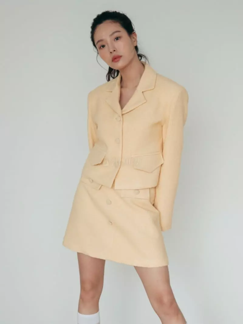 Almond Pepe - Korean Women Fashion - #momslook - Tweed Jacket - 3